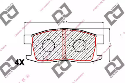 Комплект тормозных колодок DJ PARTS BP1736